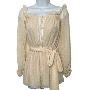 Lucy In the Sky Off Shoulder Chiffon Romper